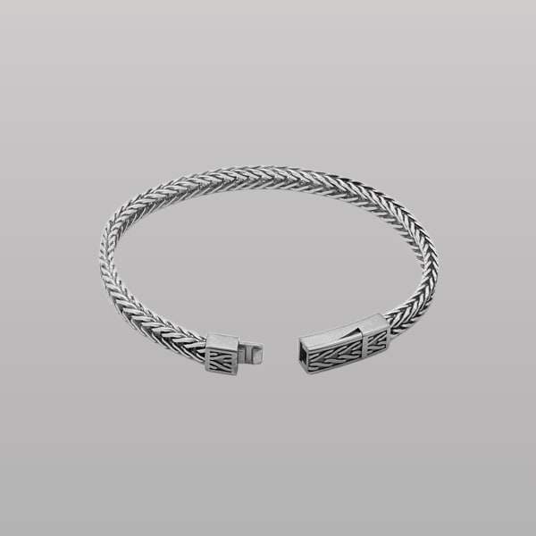 Herringbone Click Multi‑Strand Bracelet – Brown