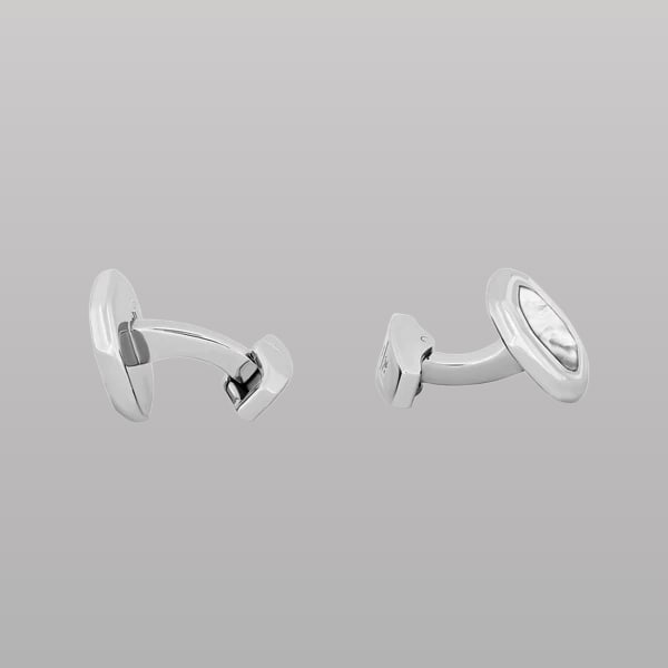 Octagon Cufflinks – White Bronze & White Mother of Pearl