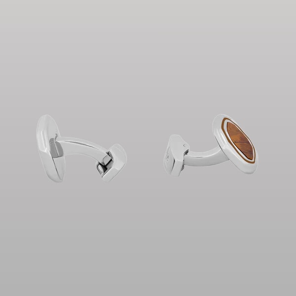 Octagon Semi‑Precious Cufflinks – Tiger Eye