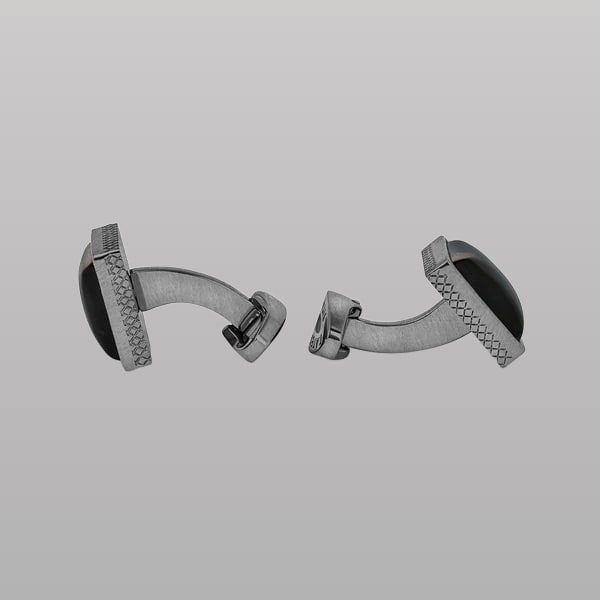 Titanium Classic Cufflinks with Red Tiger Eye