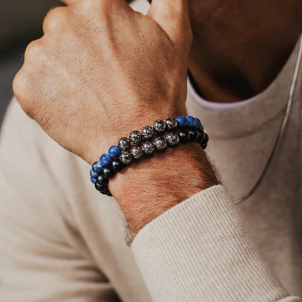 Vesuvius Bracelet – IP Plated Stainless Steel with Black Agate