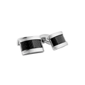 D‑Shape Cufflinks – Carbon Fibre on Stainless Steel