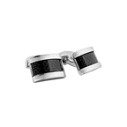 D‑Shape Cufflinks – Carbon Fibre on Stainless Steel