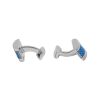 D‑Shape Cufflinks – with Blue Alutex in Palladium