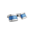 D‑Shape Cufflinks – with Blue Alutex in Palladium