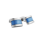 D‑Shape Cufflinks – with Blue Alutex in Palladium