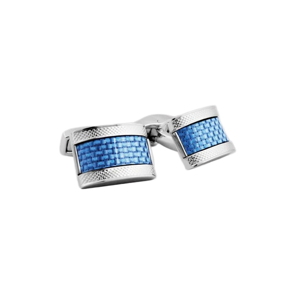 D‑Shape Cufflinks – with Blue Alutex in Palladium