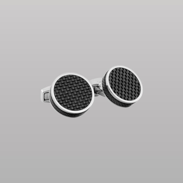 Carbon Tablet Cufflinks – with Palladium
