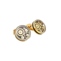 Carousel Gear Cufflinks – Yellow Gold Plated with Black Enamel