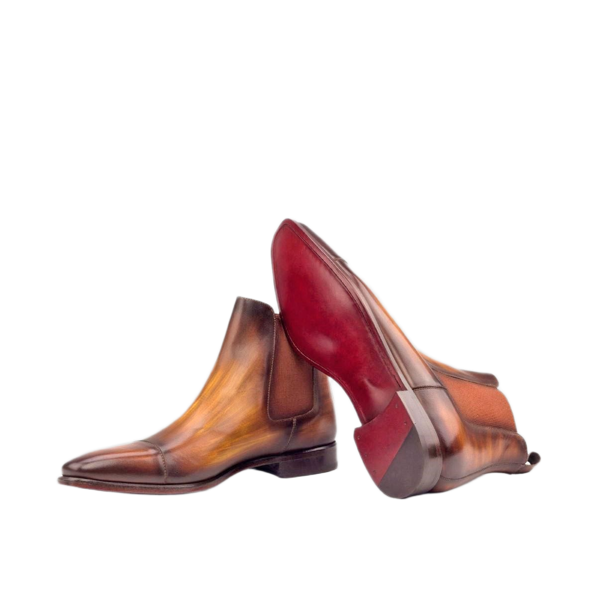 Cognac Patina Chelsea Boots