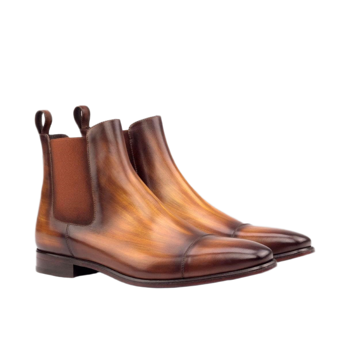 Cognac Patina Chelsea Boots