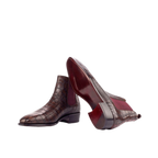 Dark Brown Croco Chelsea Boots