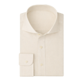Cream Spread Collar Dress Shirt
