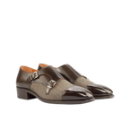 Brown Patterned Double Monk