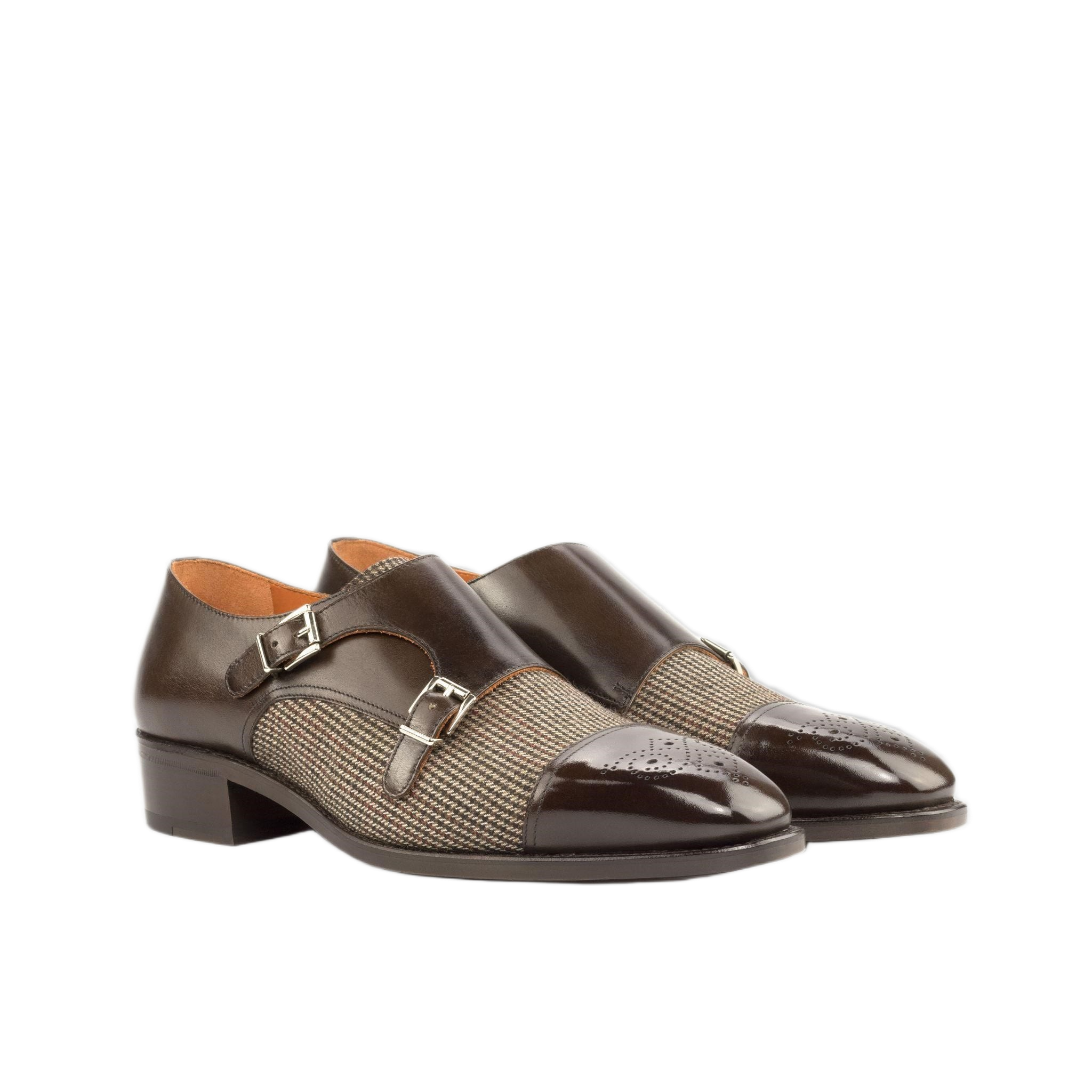 Brown Patterned Double Monk