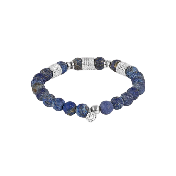 Giza Tubo Semi-Precious Bracelet – Rhodium Plated Sterling Silver with Lapis