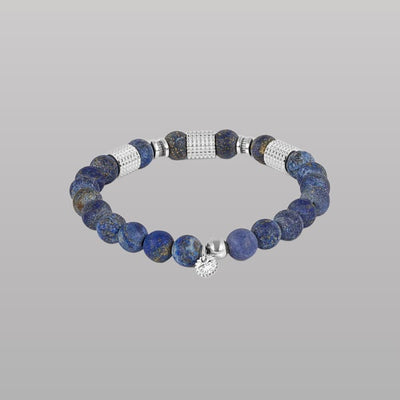 Giza Tubo Semi-Precious Bracelet – Rhodium Plated Sterling Silver with Lapis