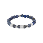 Giza Tubo Semi-Precious Bracelet – Rhodium Plated Sterling Silver with Lapis