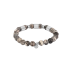 Giza Tubo Semi-Precious Bracelet – Rhodium Plated Sterling Silver with Spiderweb Jasper