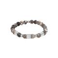Giza Tubo Semi-Precious Bracelet – Rhodium Plated Sterling Silver with Spiderweb Jasper