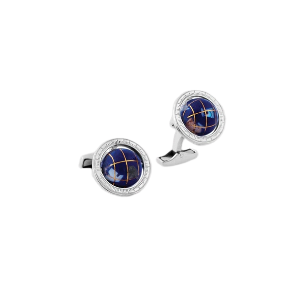 Globe Cufflinks – Lapis & Sterling Silver