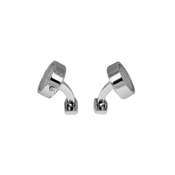 Stainless Steel Guilloche Watch Cufflinks – White Mother of Pearl