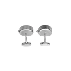 Stainless Steel Guilloche Watch Cufflinks – White Mother of Pearl