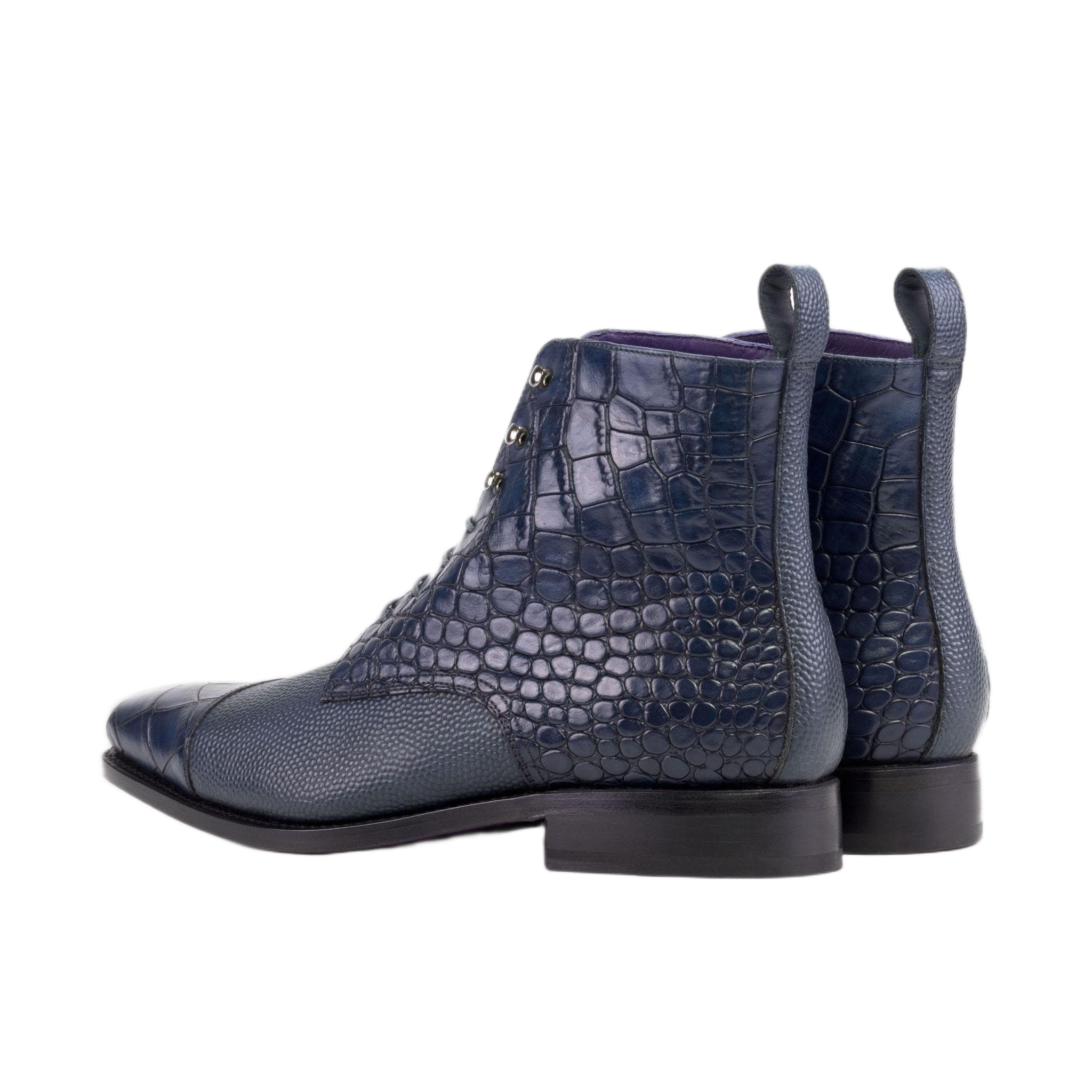 Blue Croco Jumper Boots