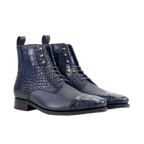 Blue Croco Jumper Boots