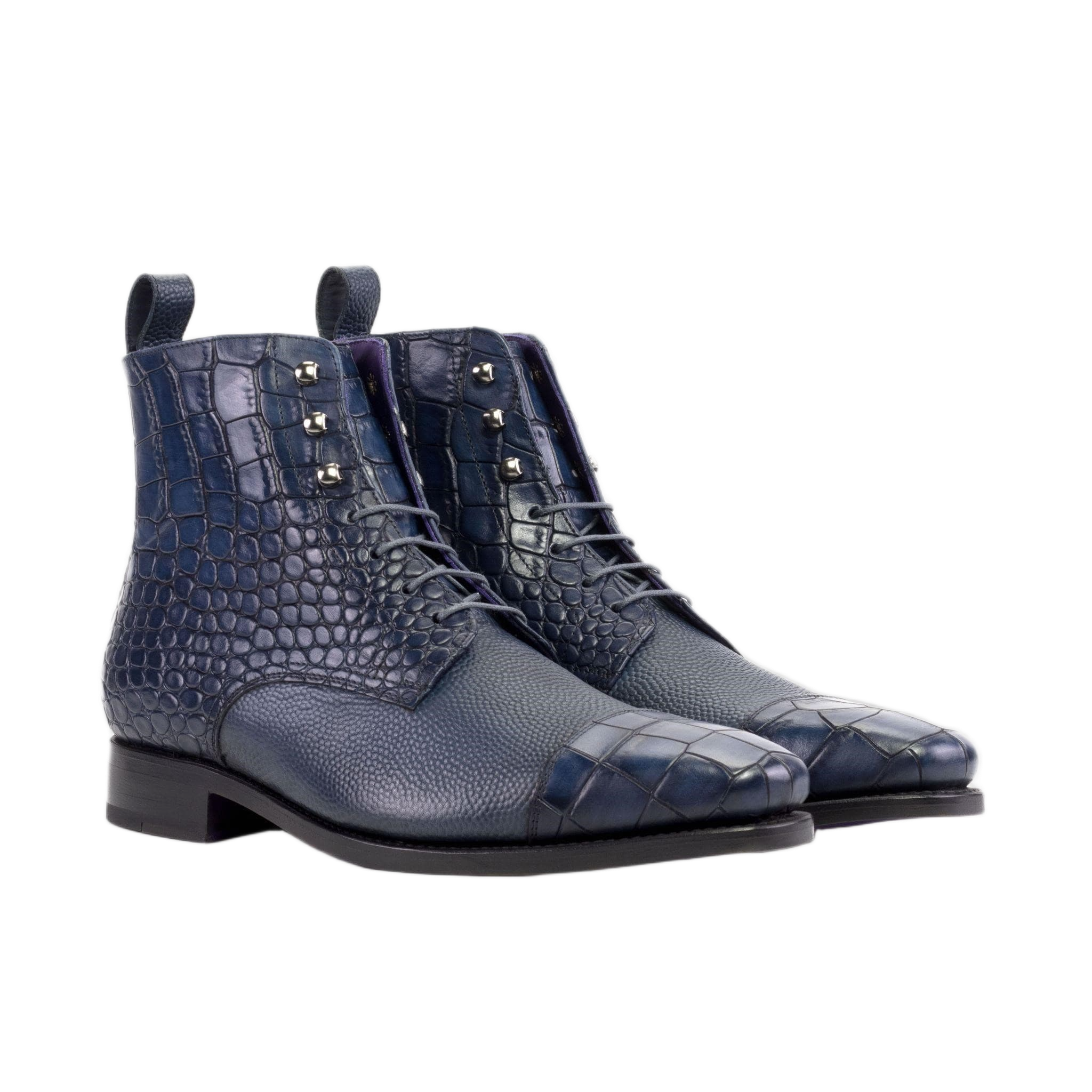 Blue Croco Jumper Boots