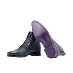 Blue Croco Jumper Boots