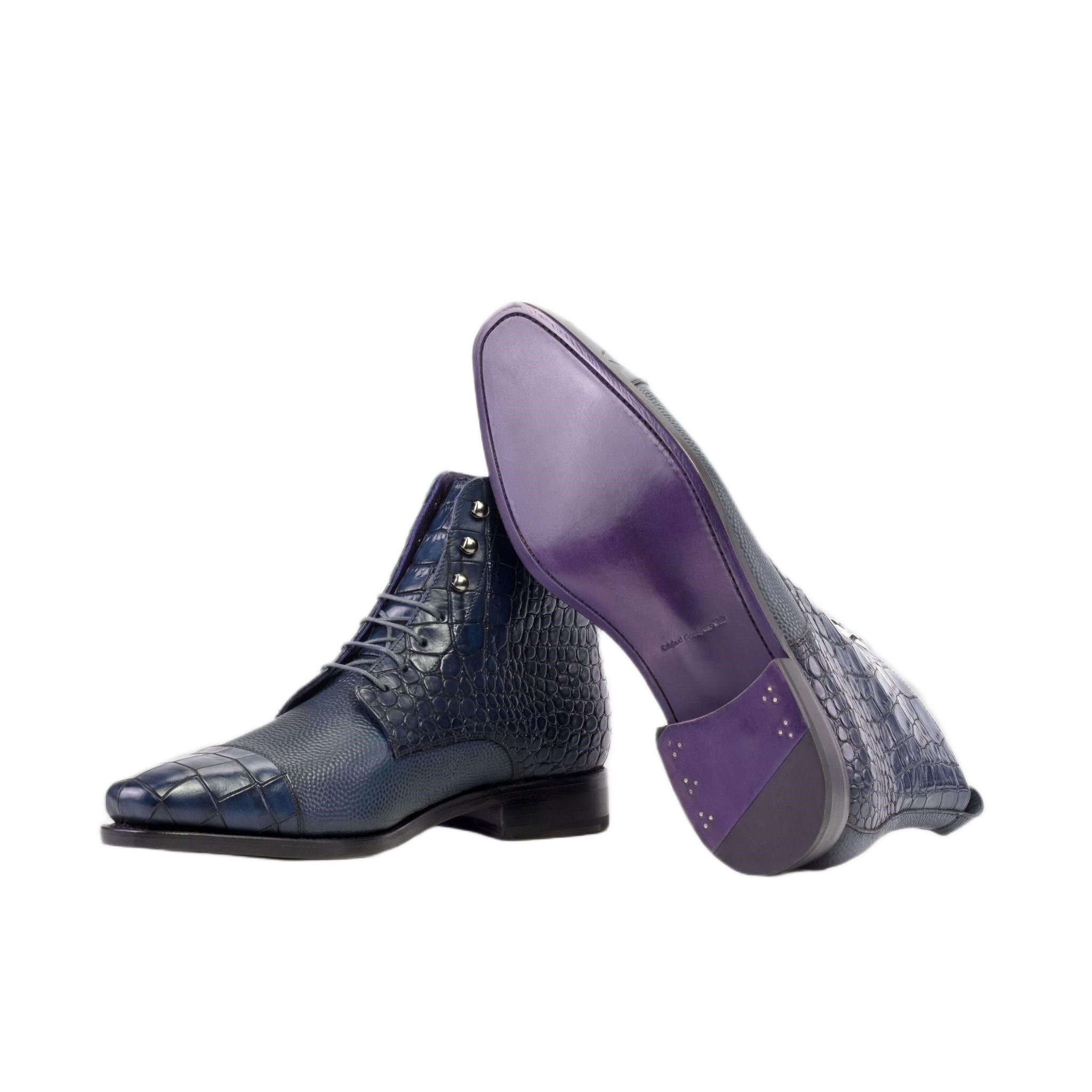 Blue Croco Jumper Boots