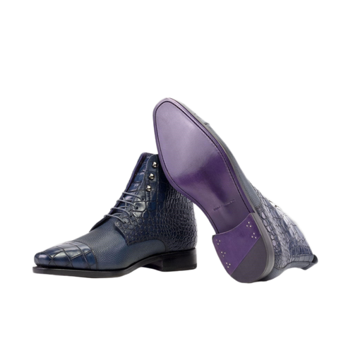Blue Croco Jumper Boots