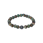 Lhasa Graffiato Beaded Bracelet – Black Ruthenium Plated with Green Agate