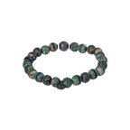 Lhasa Graffiato Beaded Bracelet – Black Ruthenium Plated with Green Agate
