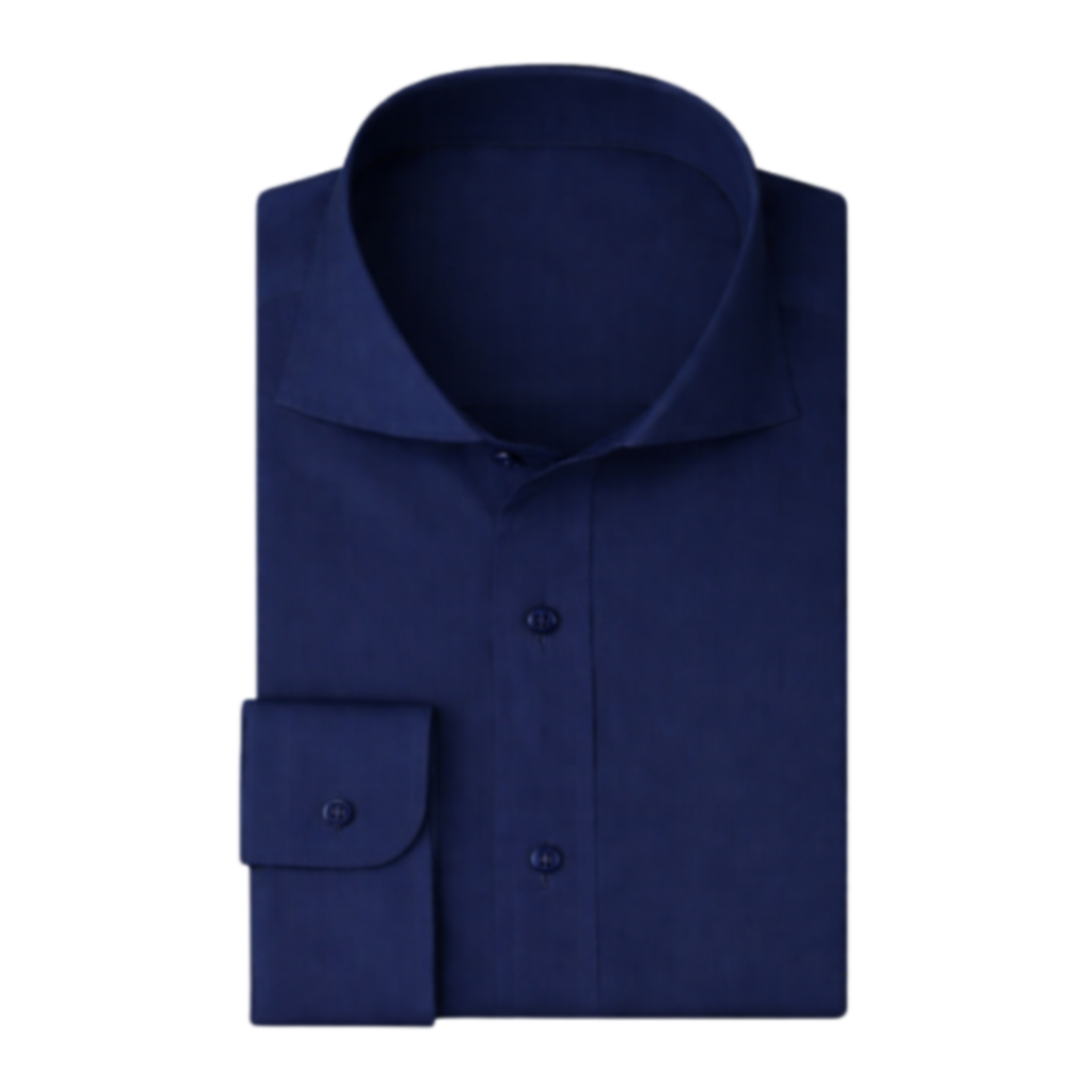 Navy Spread Collar Dress Shirt