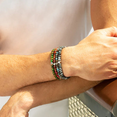 Nepal Nugget Beaded Bracelet – Blue Jasper