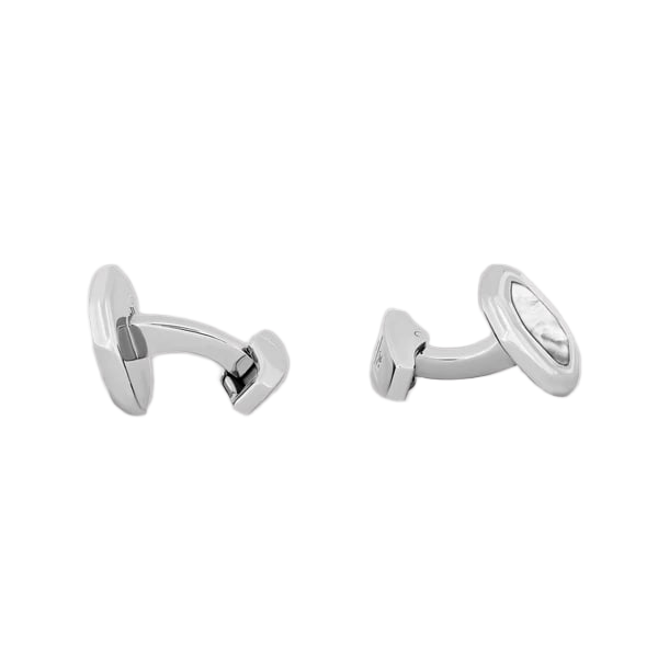 Octagon Cufflinks – White Bronze & White Mother of Pearl