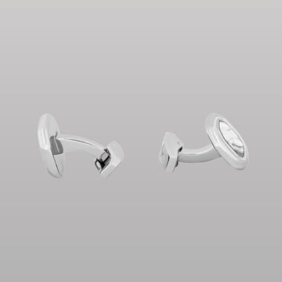 Octagon Cufflinks – White Bronze & White Mother of Pearl