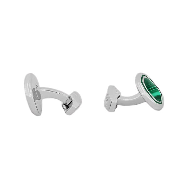 Octagon Cufflinks – White Bronze & Malachite