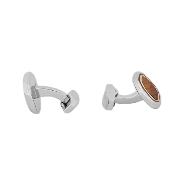 Octagon Semi‑Precious Cufflinks – Tiger Eye