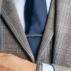 Prince of Wales Tweed Tie Clip – Gunmetal Plated with Blue Enamel
