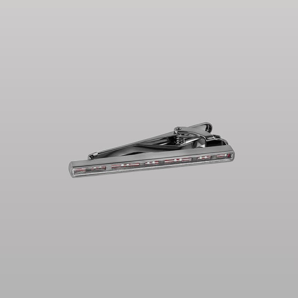 Prince of Wales Tweed Tie Clip – Red