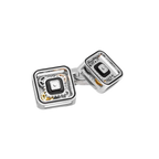 Quadrato Gear Cufflinks – Silver & Black Enamel, Palladium Plated