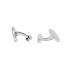Rotondo Guilloche Cufflinks – White Mother of Pearl Rose Plate