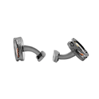Round Gear Carbon Fibre Cufflinks – Gunmetal Plated