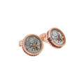 Round Skeleton Gear Cufflinks – Enamel & Rose Gold Stainless Steel