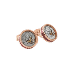 Round Skeleton Gear Cufflinks – Enamel & Rose Gold Stainless Steel
