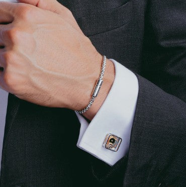 Square Gear Cufflinks – Palladium Plated Steel