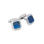 Signature Octo Cufflinks – Rhodium Plated Sterling Silver with Lapis
